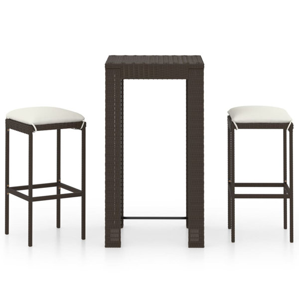 Ebern Designs Patio Bar Set Outdoor Bistro Set Bar Stool Bistro Table